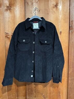 Iron & Resin Keystone Quilted Corduroy Overshirt Jacket Black Mens Size L